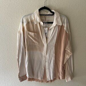 New In, M, oversized button up shirt, NWT